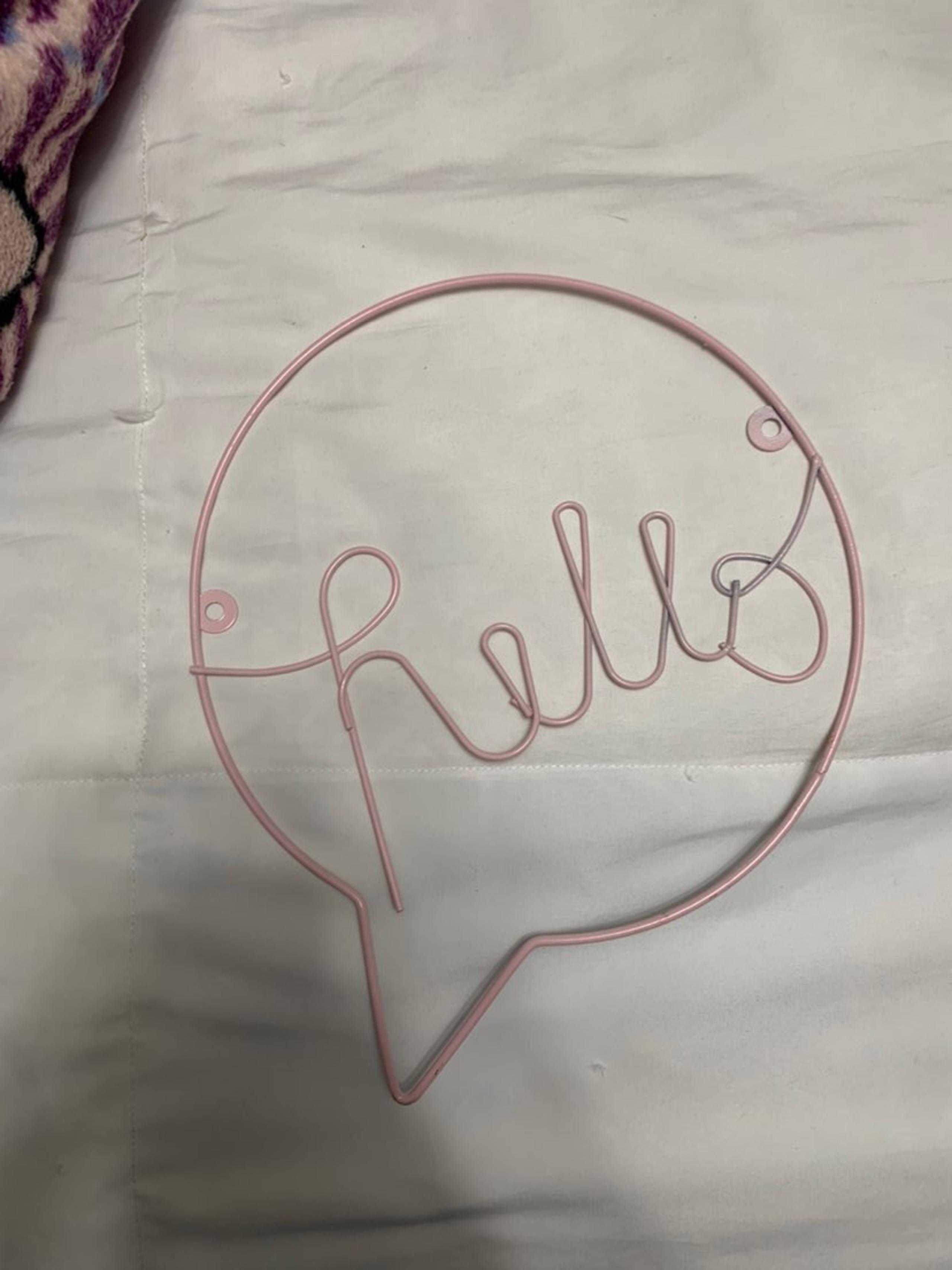 "Hello" pink wall decal