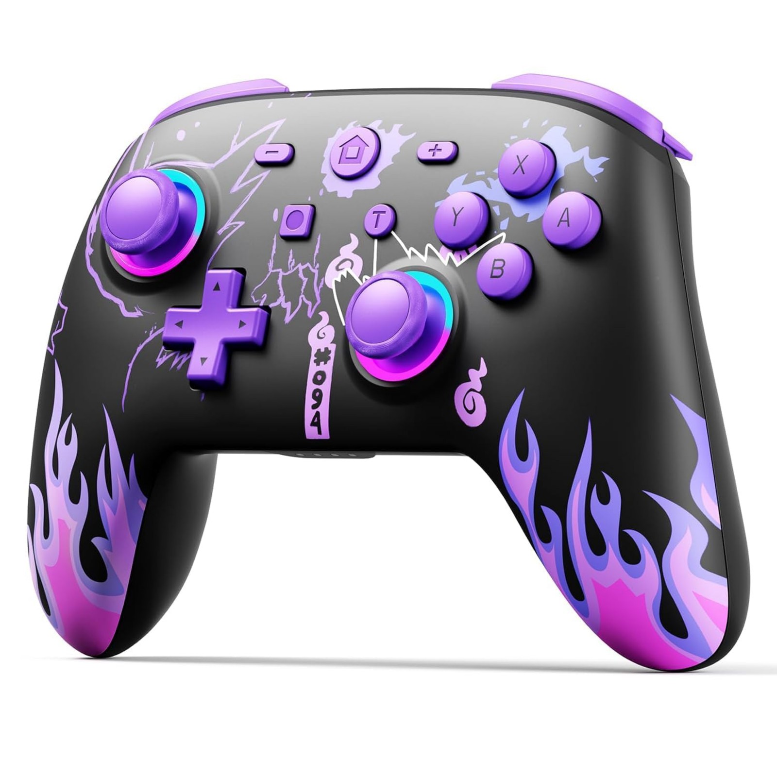 Nintendo Switch Wireless Pro Controller Ghost Black Purple RGB PC iOS Android