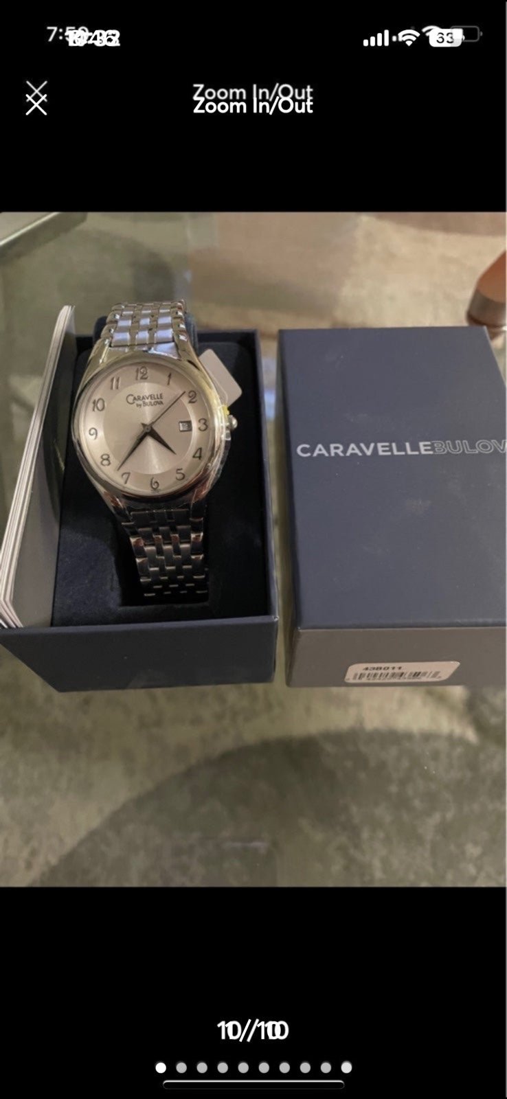 Caravelle Bulova stainless steel mens watch NWT in box