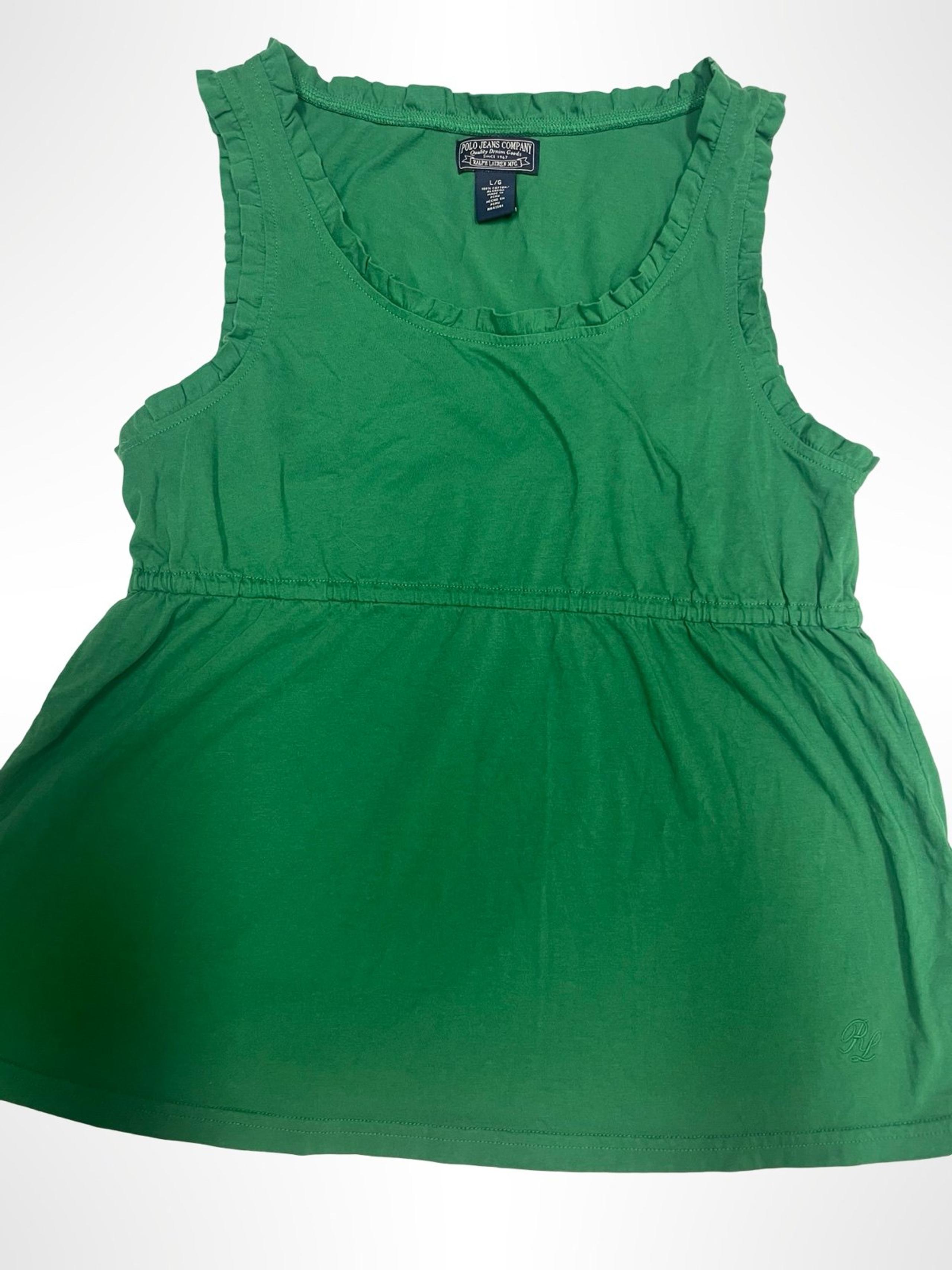 Green Polo Ralph Lauren baby doll tank top women’s size large.