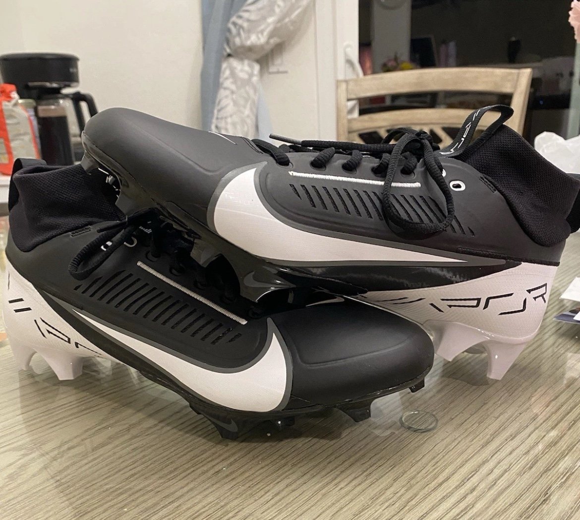 Nike Vapor Edge Pro 360 2 Black White Football Cleats DA5456-001 Men's Size 13
