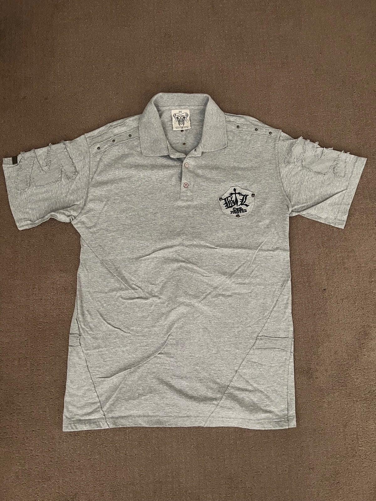 Black label Mens Polo Shirt Grey Size 2XL Excellent Condition.