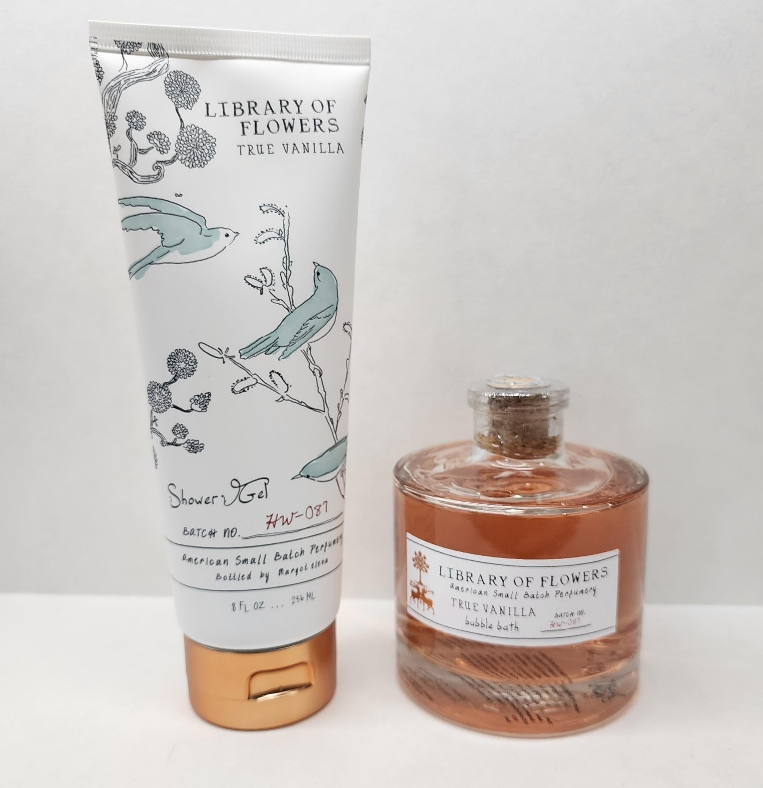 Margot Elena: Library of Flowers, True Vanilla, Shower Gel & Bubble Bath