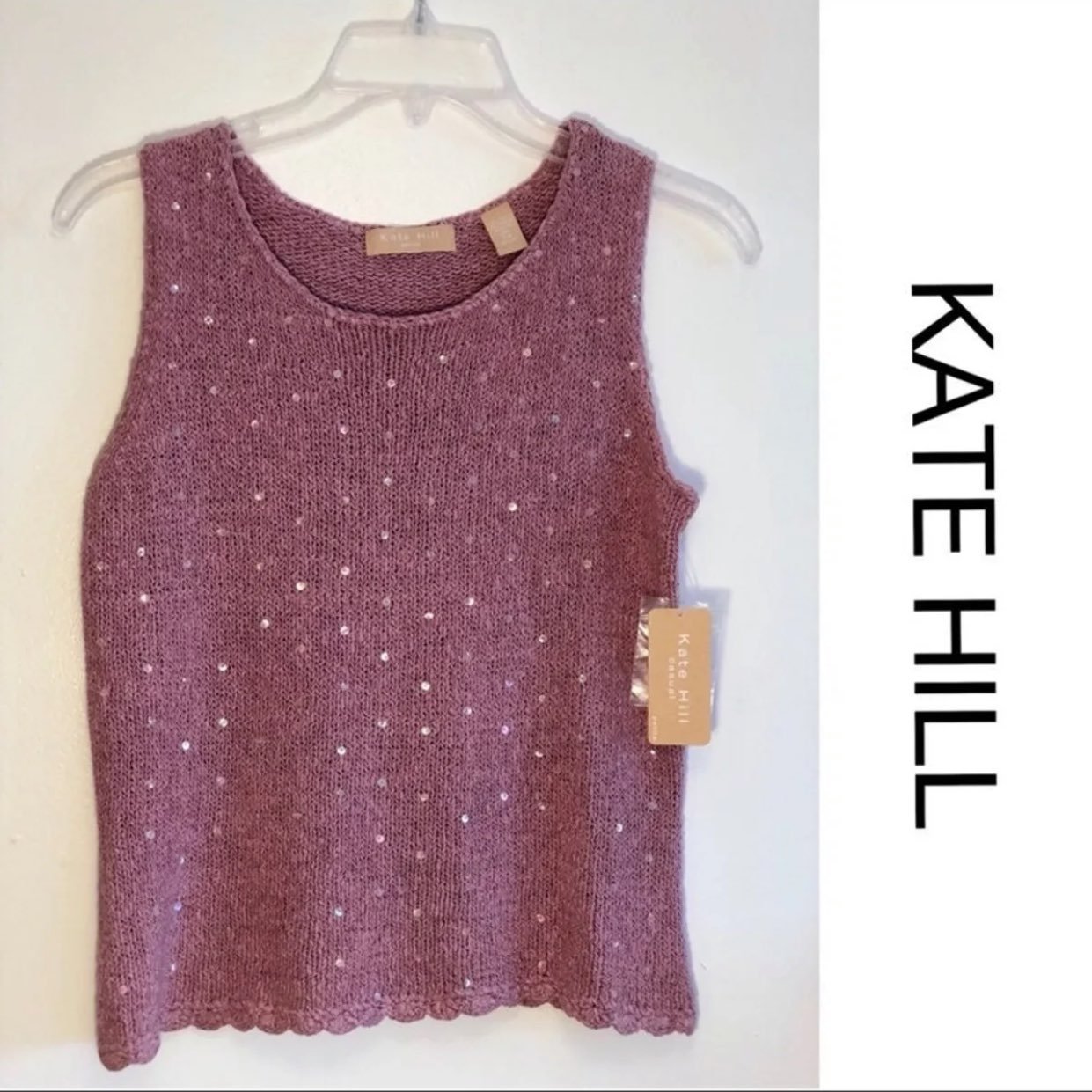 Kate hill pink sleevless sweater