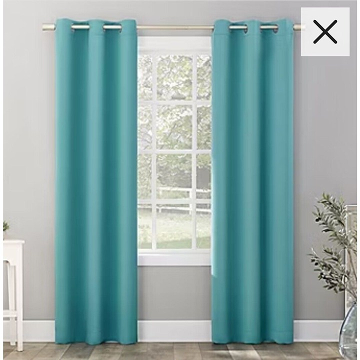 Sun Zero Riley Energy Saving Blackout Grommet Top- x4 Panels Packaged Surf/ Aqua