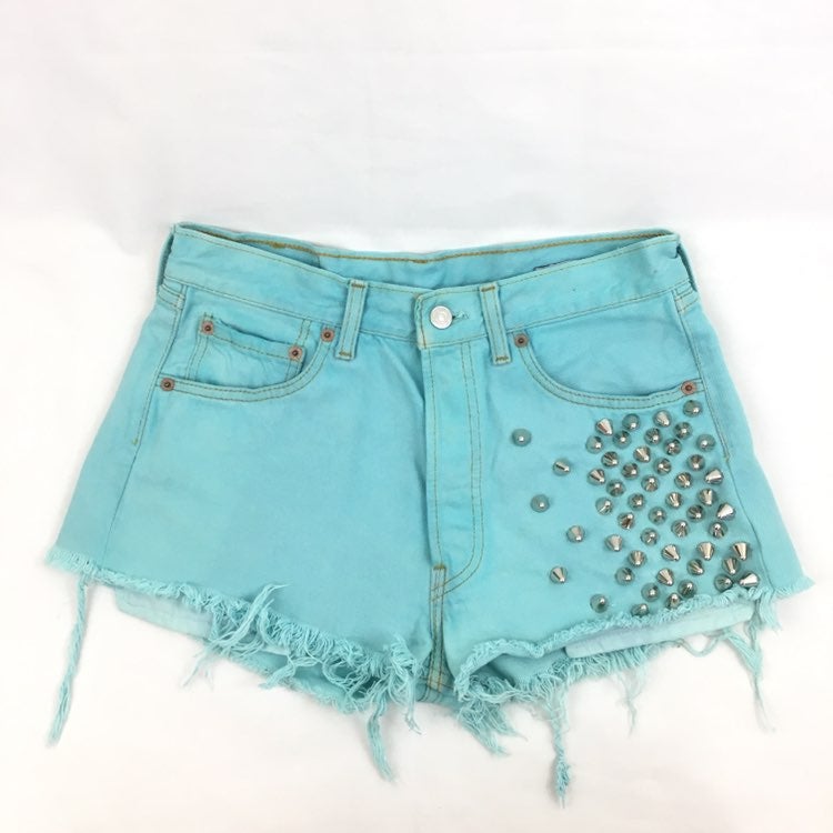 RP 4 LF 501 Denim Cutoff Studded Shorts