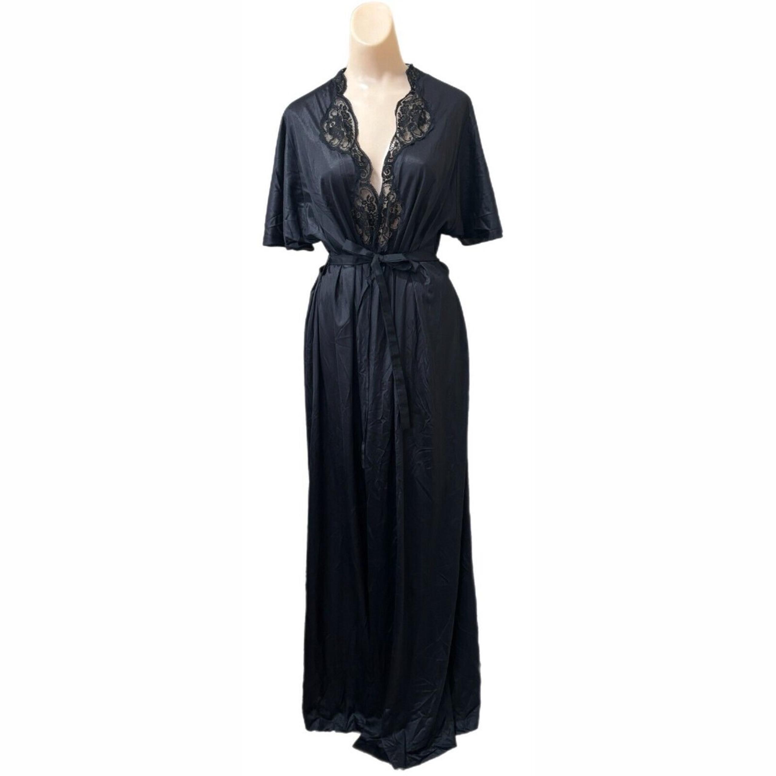Diane Von Furstenberg Black Robe Medium Witchy Glam Fairy Grunge Whimsigoth Vtg