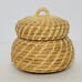 Vintage Papago Native American Handwoven Lidded Handled Basket 5 x 5.5