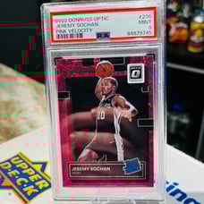 2022-23 Donruss Optic Pink Velocity #236 Jeremy Sochan RR RC Rookie /79 PSA 9