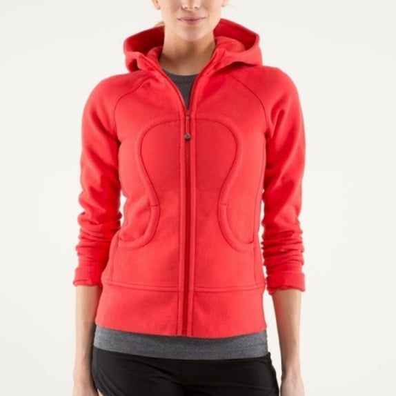 LULULEMON Full Zip Scuba Hoodie in Coral Size 4