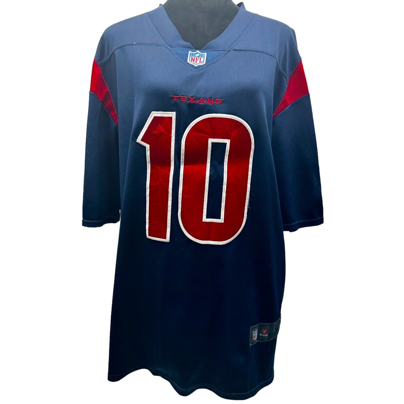 Nike Houston Texans DeAndre Hopkins #10 Jersey Mens Sz L Navy Blue Short Sleeve