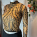 Athina Mesh Mock Neck Top - Camel/combo Size S REFFNB