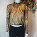 Athina Mesh Mock Neck Top - Camel/combo Size S REFFNB