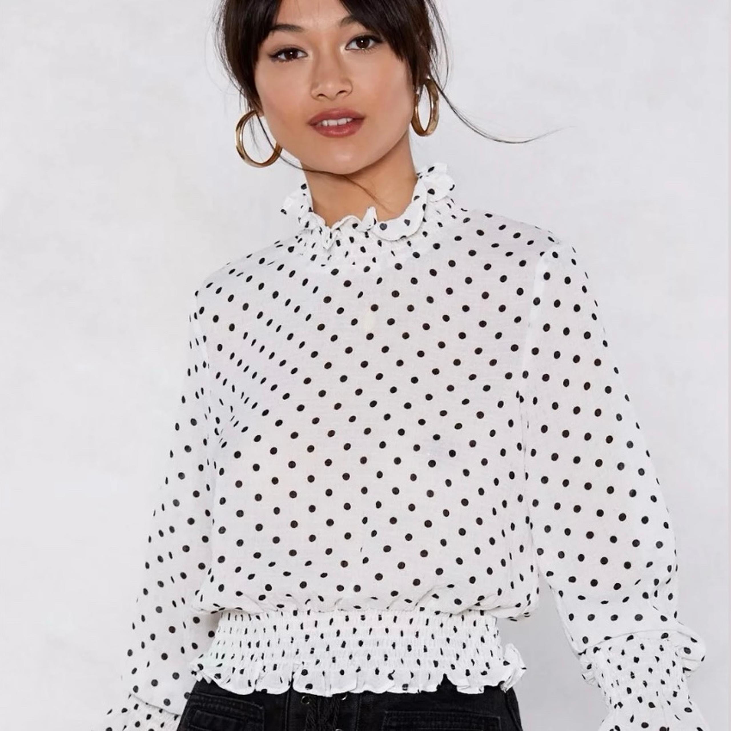 NWT Nasty Gal polka dot blouse