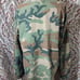 Blinged out distressed military shirt