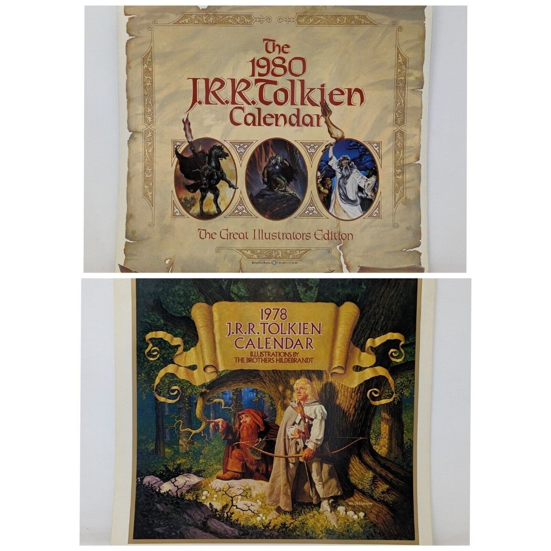 JRR Tolkien Calendar Lot 1978 1980 Hobbit Lord of the Rings Brothers Hildebrandt