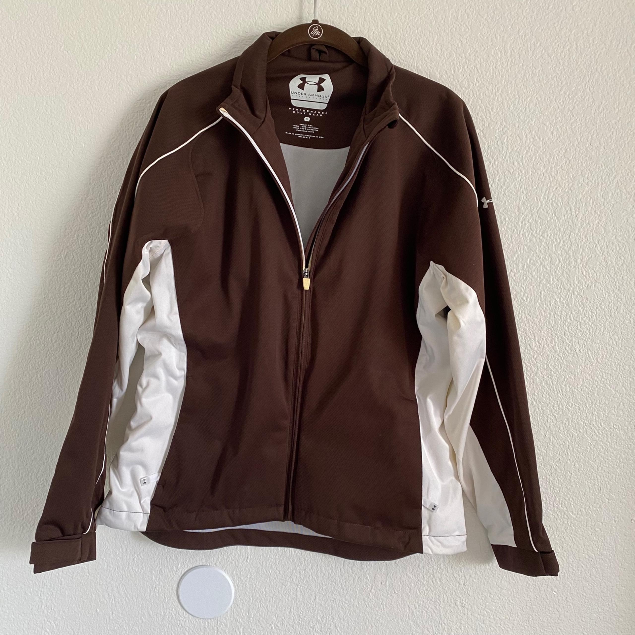 NWT Under Armour Women's Brown Full Zip Golf Windbreaker Jacket Size Medium