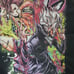 Dandadan Custom Painted Denim Jacket Momo Okarun Anime Large OOAK read des.