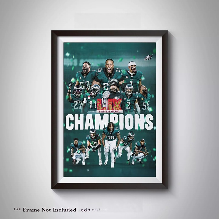 13 x19 Super Bowl LIX Champions Philadelphia Eagles Poster
