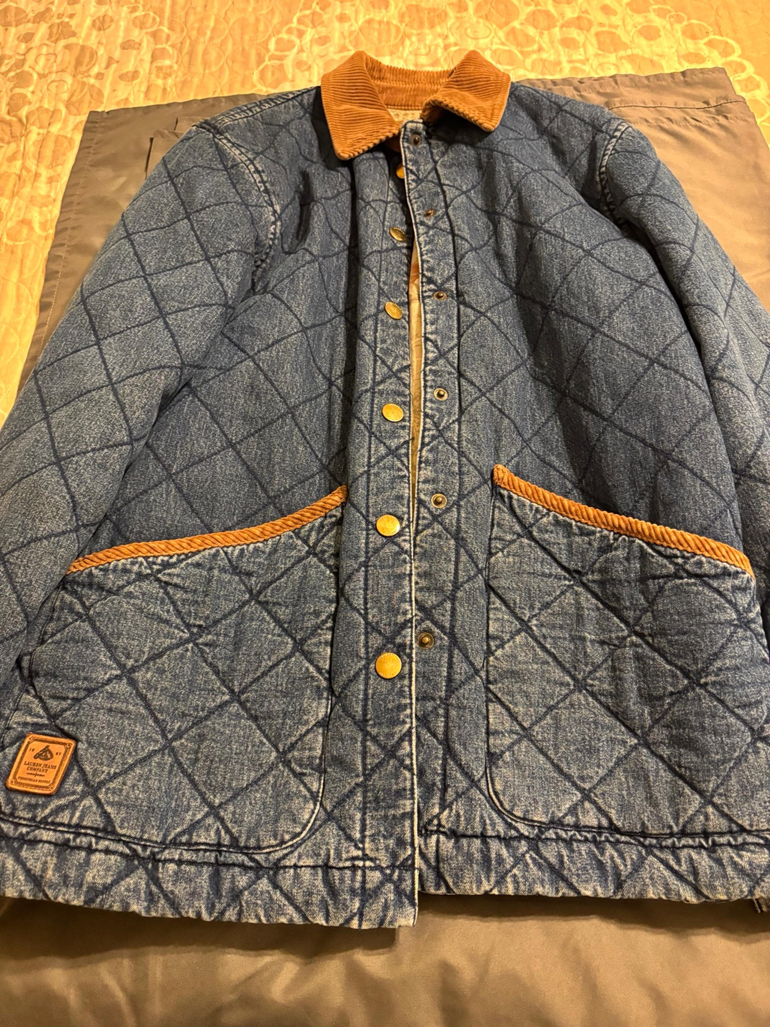 Vintage Ralph Lauren Denim  Quilted Equestrian Coat