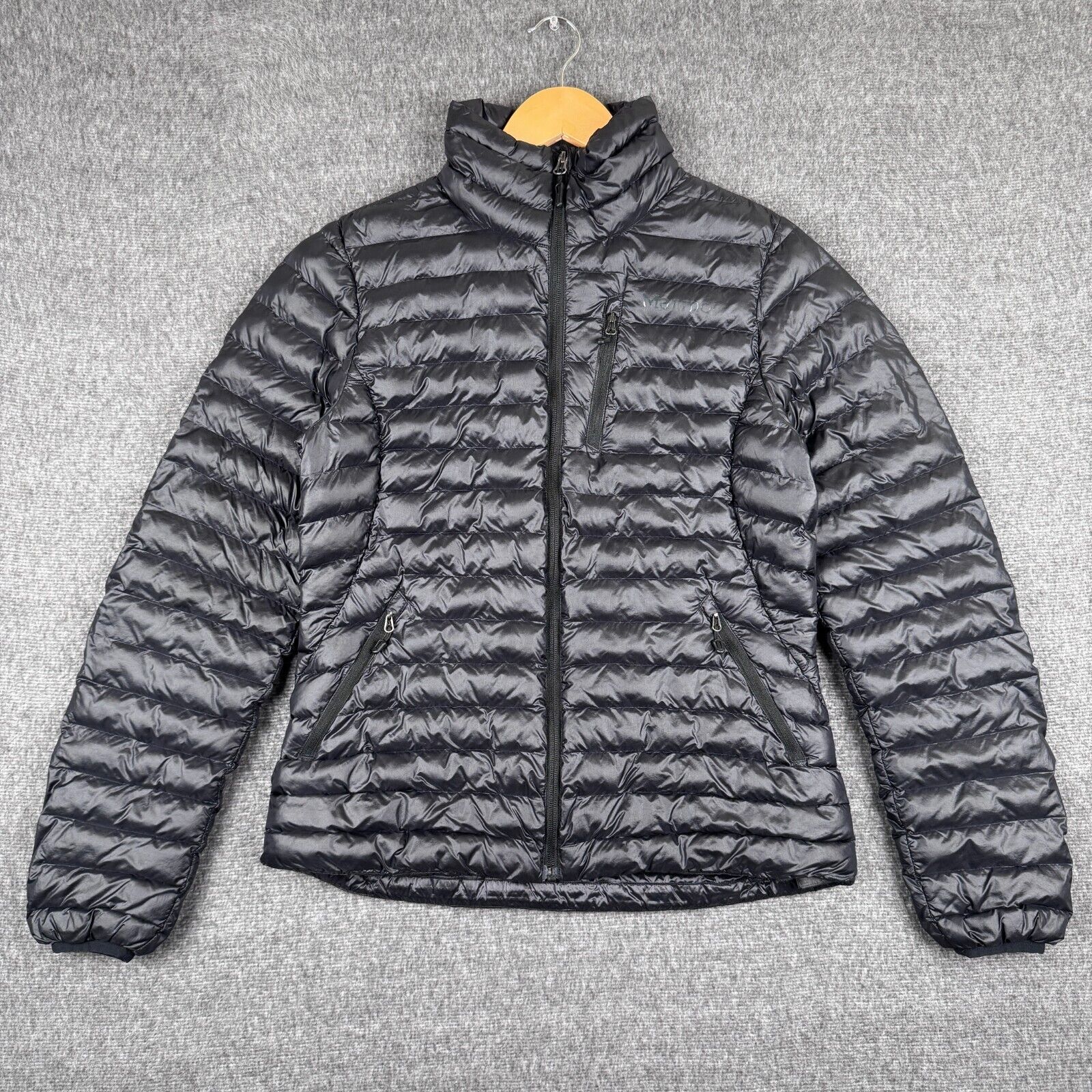 MARMOT Quasar Nova Down Jacket Women's Medium Black Goose Gorp Ski Outdoors