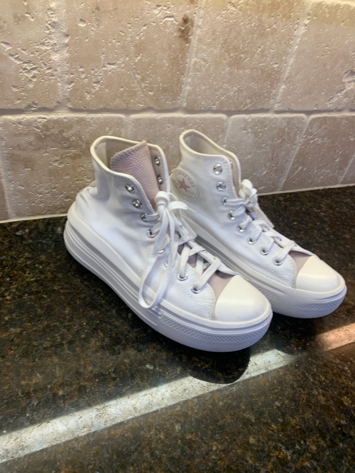 Converse CTAS Move Platform Sneakers Egret/Stone Mauve/Rust Pink W 9