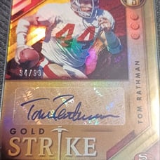 Tom Rathman 34/99 San Francisco 49ers Huskers Autographed Signed Gold Strike
