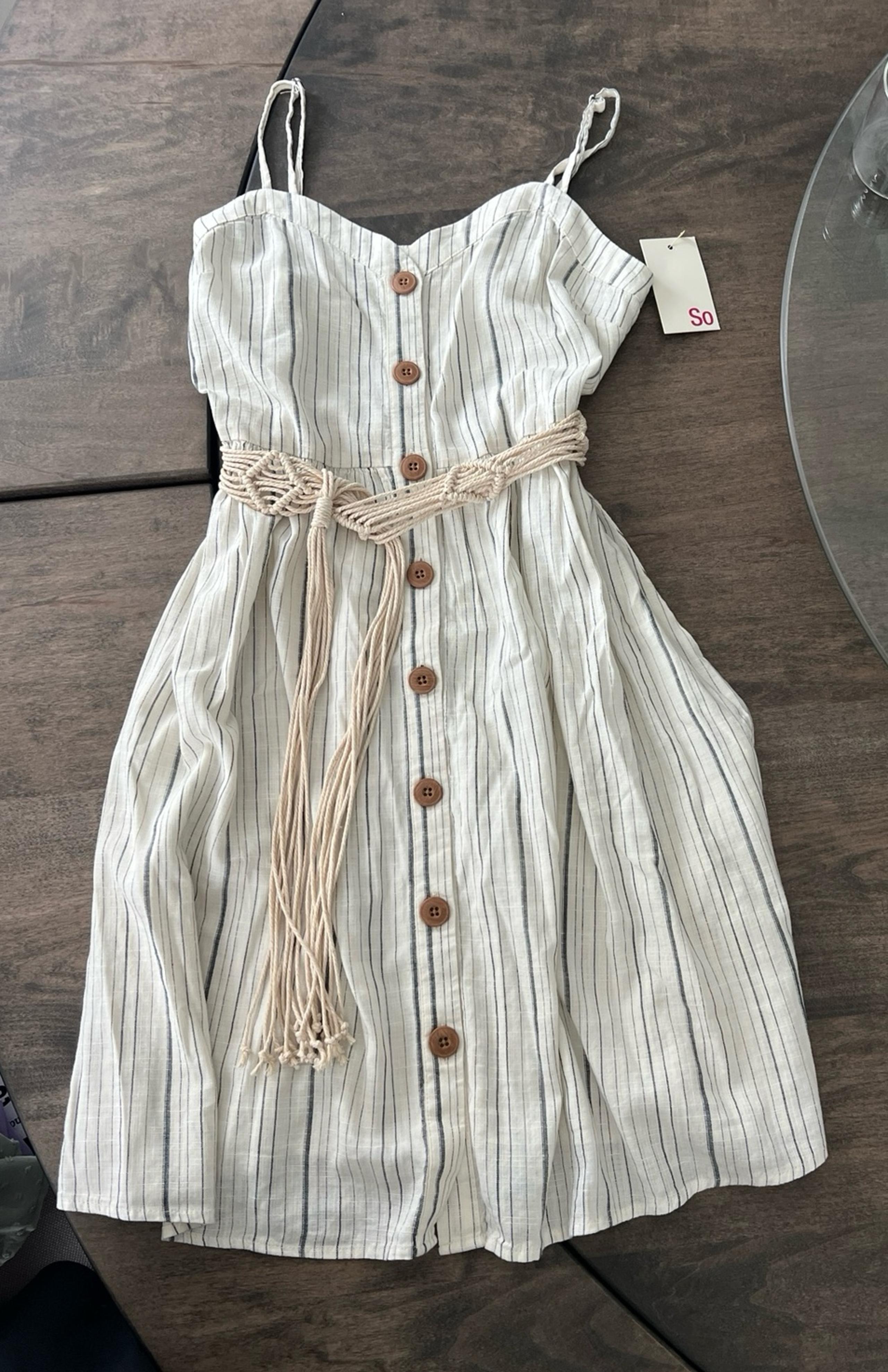 NEW Cotton Button Down Sundress with Belt