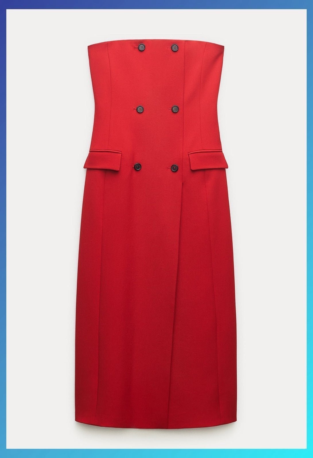 NWTZARA SIZE SMALL STRAPLESS POCKET BRIGHT RED DRESS ZW COLLECTION