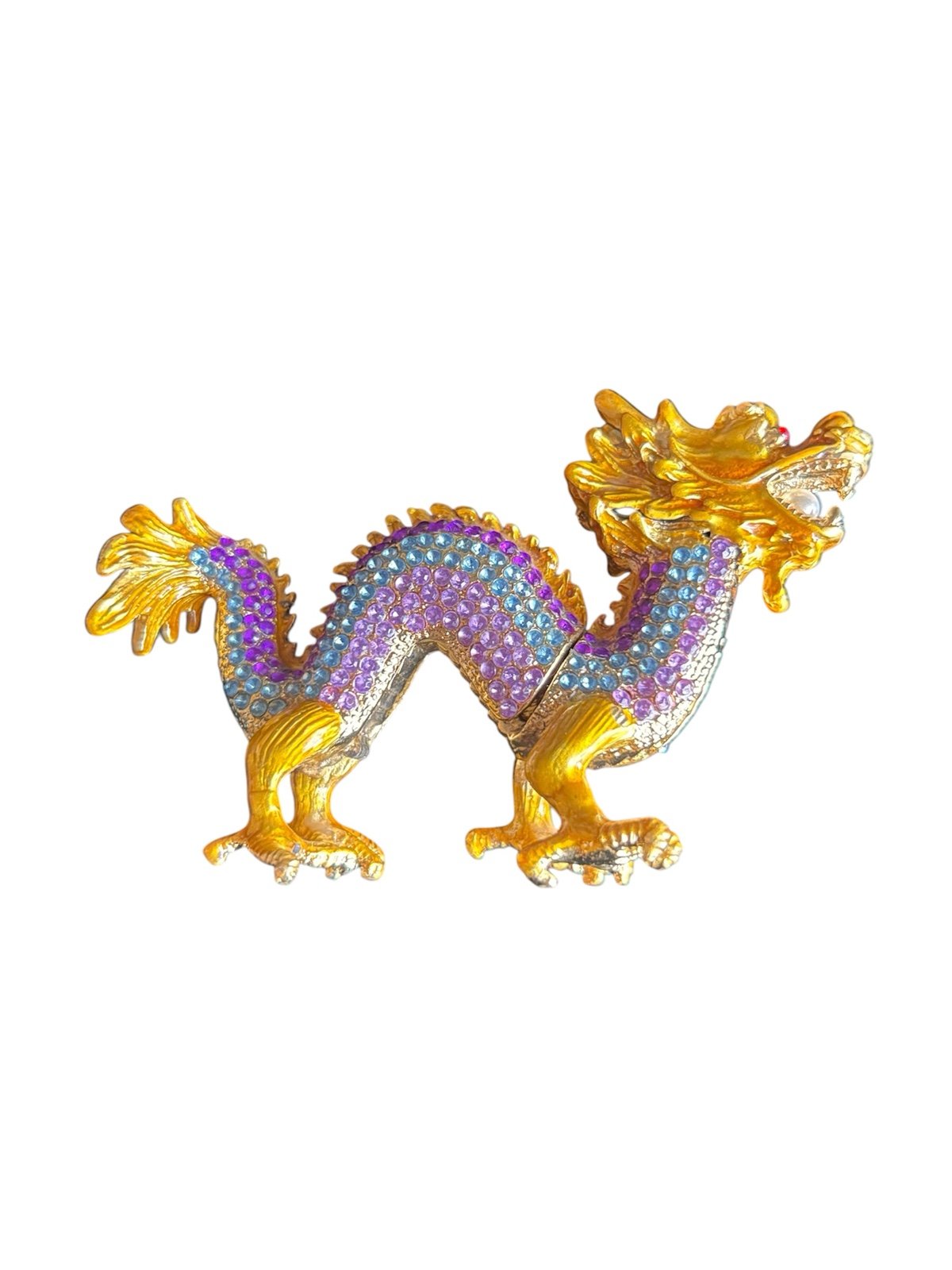 Magnetic Dragon with Rhinestones and Pearl