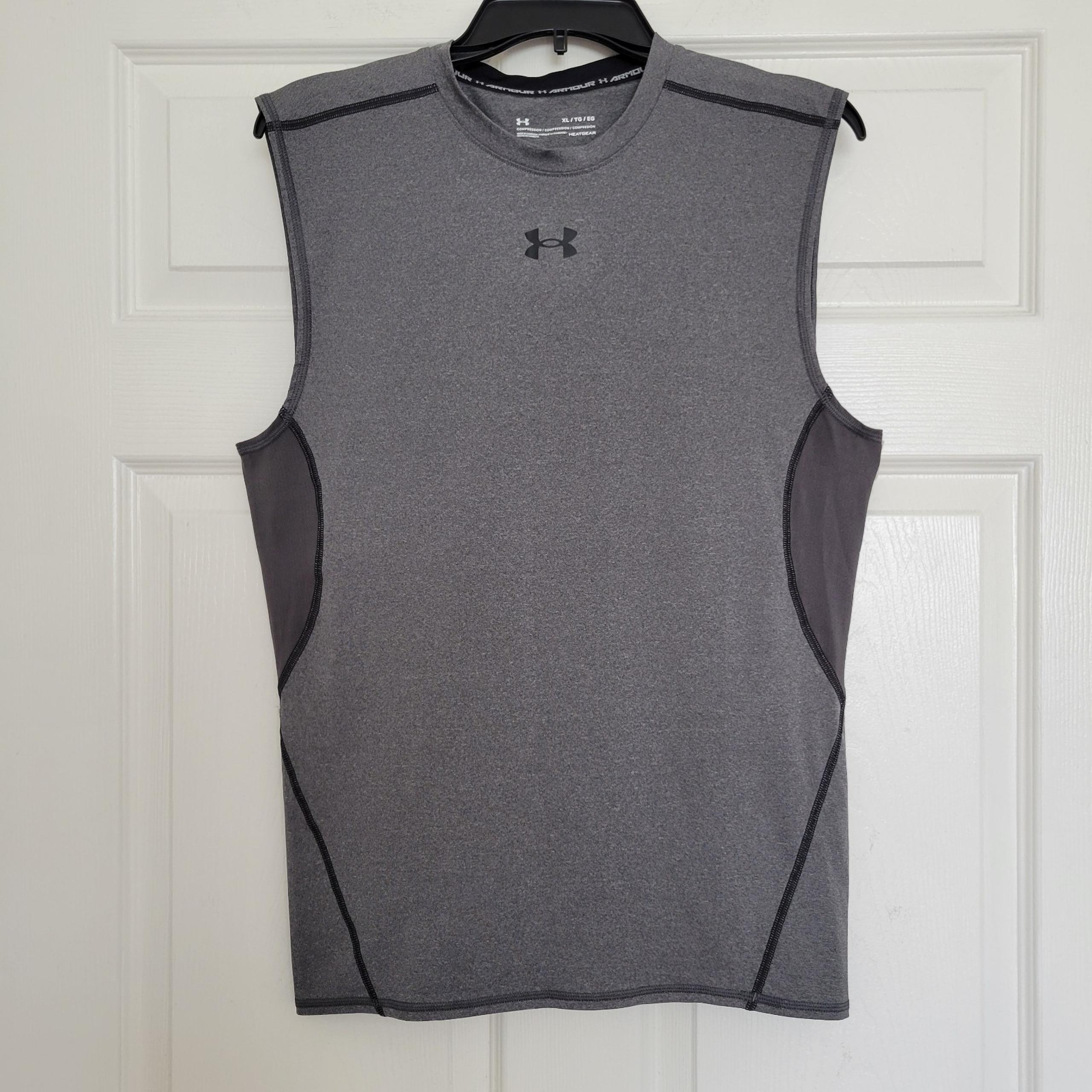 Under Armour Heatgear Compression Men's Grey Sleeveless Tank-Top Size XL