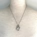 Sterling Silver 925 HOB Double Open Heart Pave Diamond Necklace 19.5 Chain