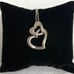 Sterling Silver 925 HOB Double Open Heart Pave Diamond Necklace 19.5 Chain
