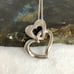 Sterling Silver 925 HOB Double Open Heart Pave Diamond Necklace 19.5 Chain