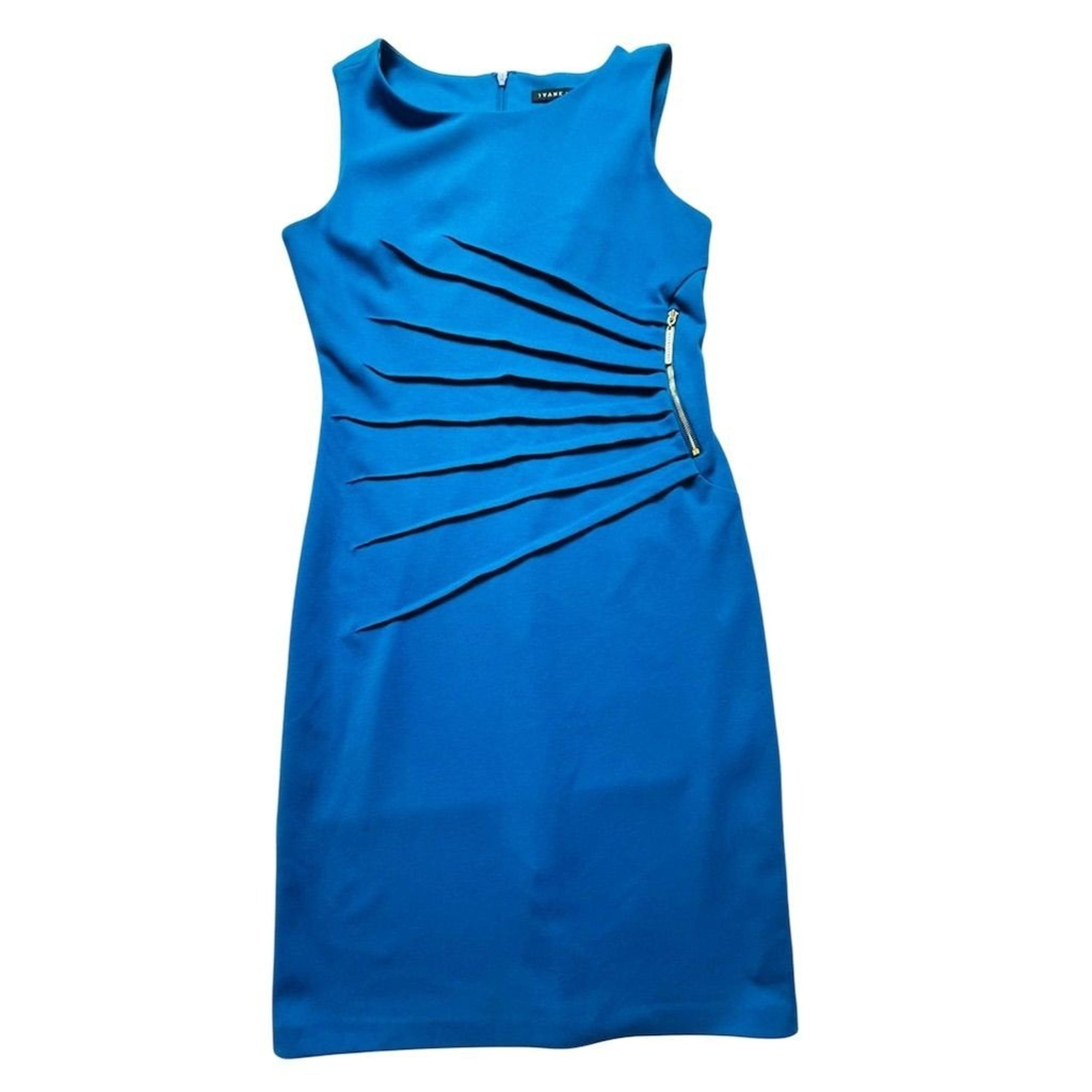 Ivanka Trump Women's Blue Sleeveless Sheath Dress Size 4 Workwear office siren