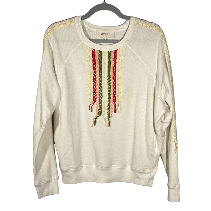 The Great rainbow tassel crewneck sweatshirt women’s XS