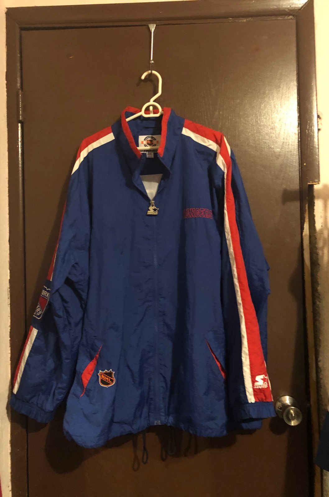 NHLStarterNYRangersFullZipAdultSz4XLWind