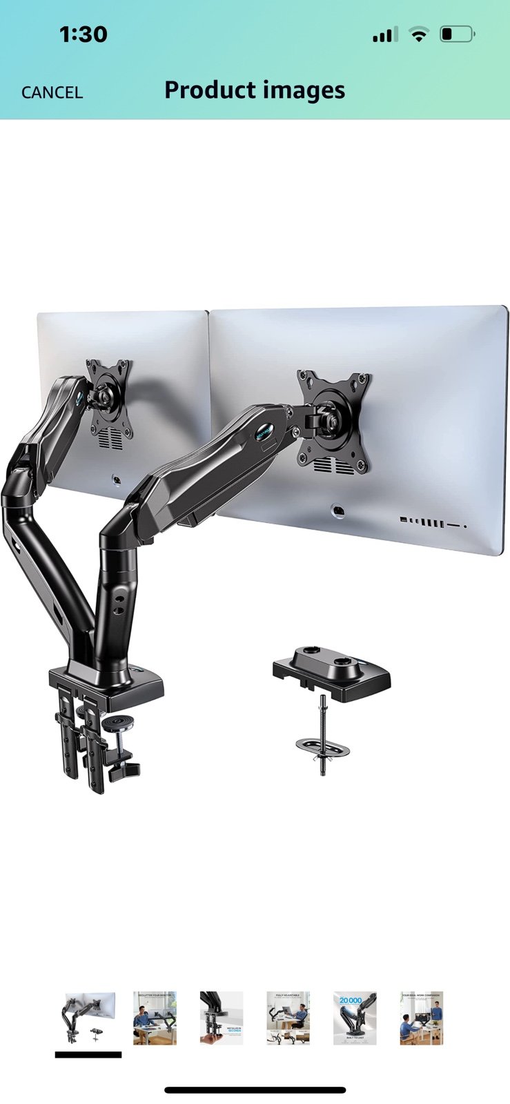 New Dual Monitor Stand, Adjustable Spring Monitor Desk Mount for 13-27 inch