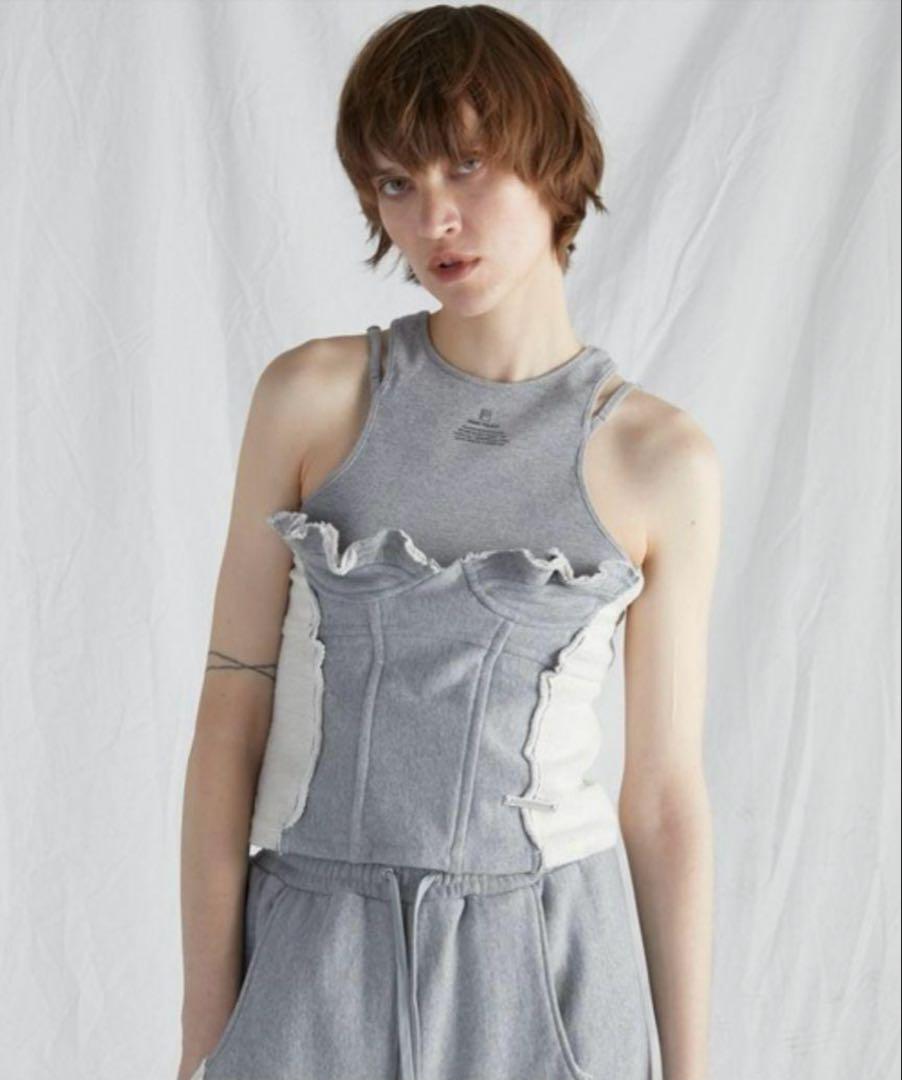 トップス PRANK PROJECT Ruffle Sweatshirt Bustier PRANK PROJECT Prank Project Frill Sweat Bustier