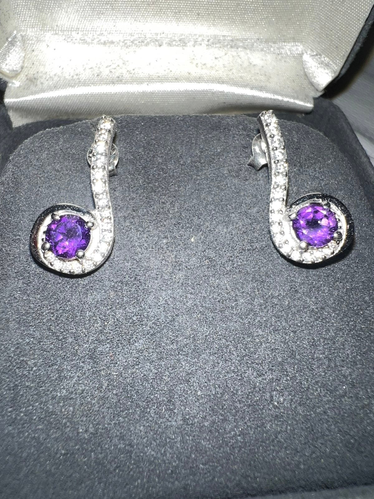 Diamond and Amethyst earrings