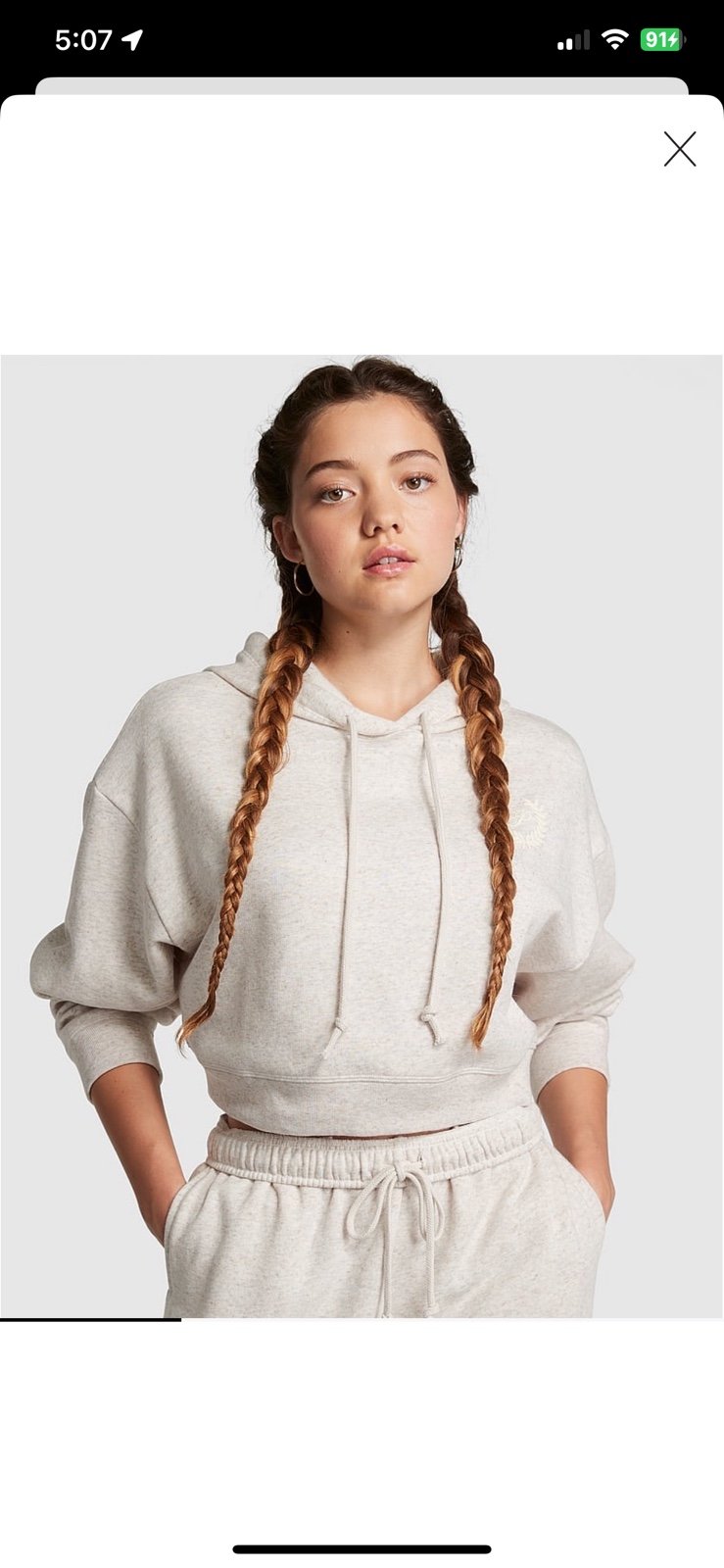Womens small PINK cropped hoodie