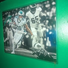 Philadelphia Eagles Miles Sanders 11x14 autograph green ink picture