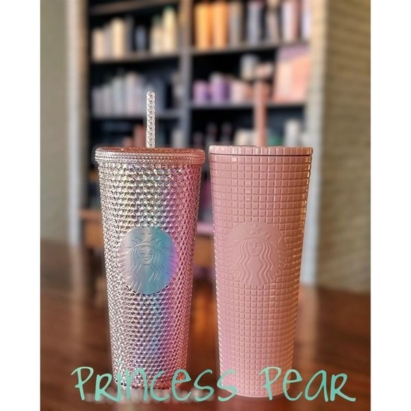 Starbucks 2022 Rose Gold and Coral Lieber 24 oz Cold cup bundle