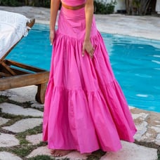 RUNAWAY THE LABEL - AYLA MAXI SKIRT IN PINK