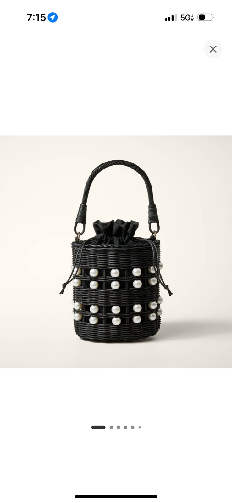 ショルダーバッグ・ポシェット kate spade x Target Black Pearl Embellished Basket BucketBag Kate Spade Target Bucket And Spade Pearl Embellished Basket
