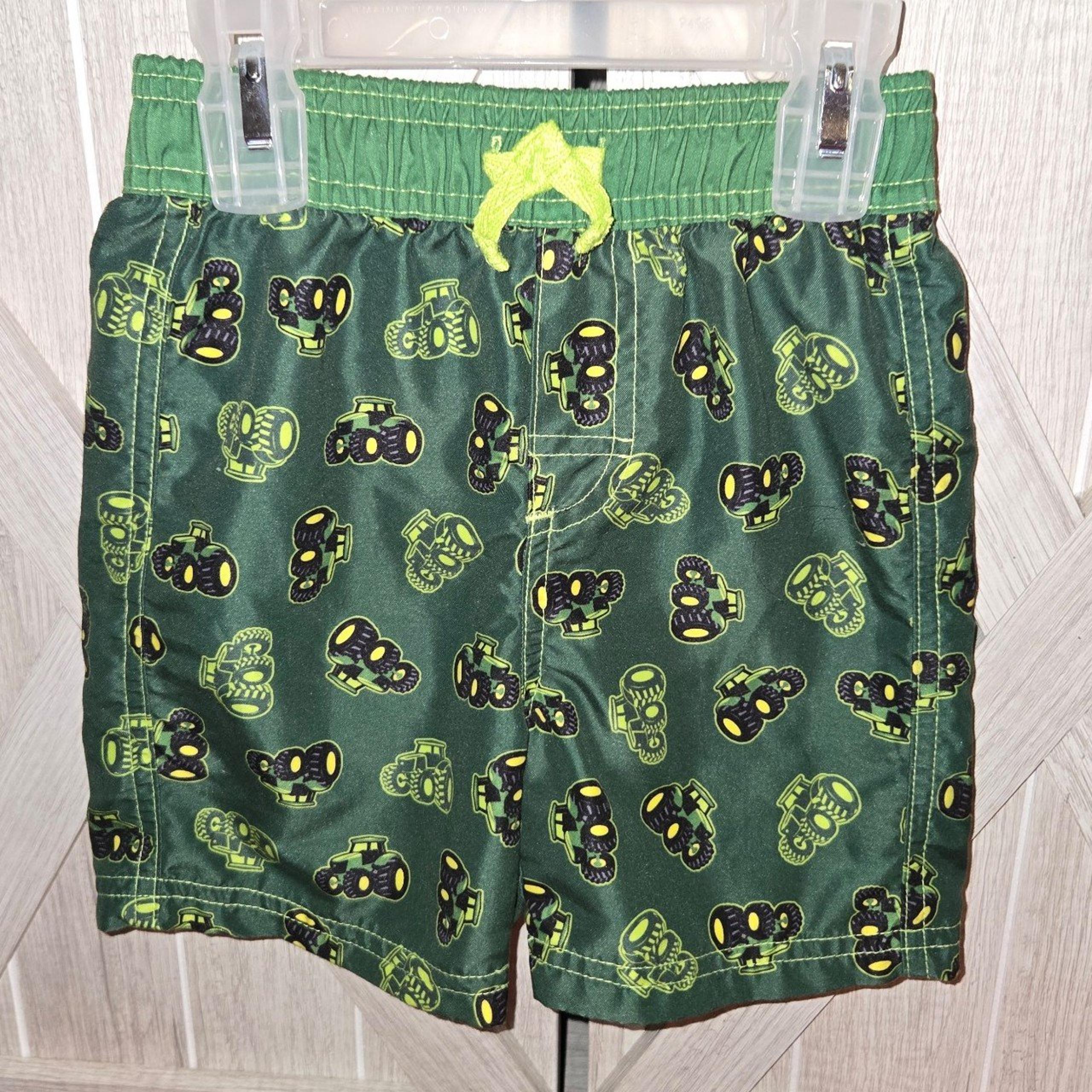 Boys Toddler John Deere Green Swim Trunks Size 2T Farm Beach