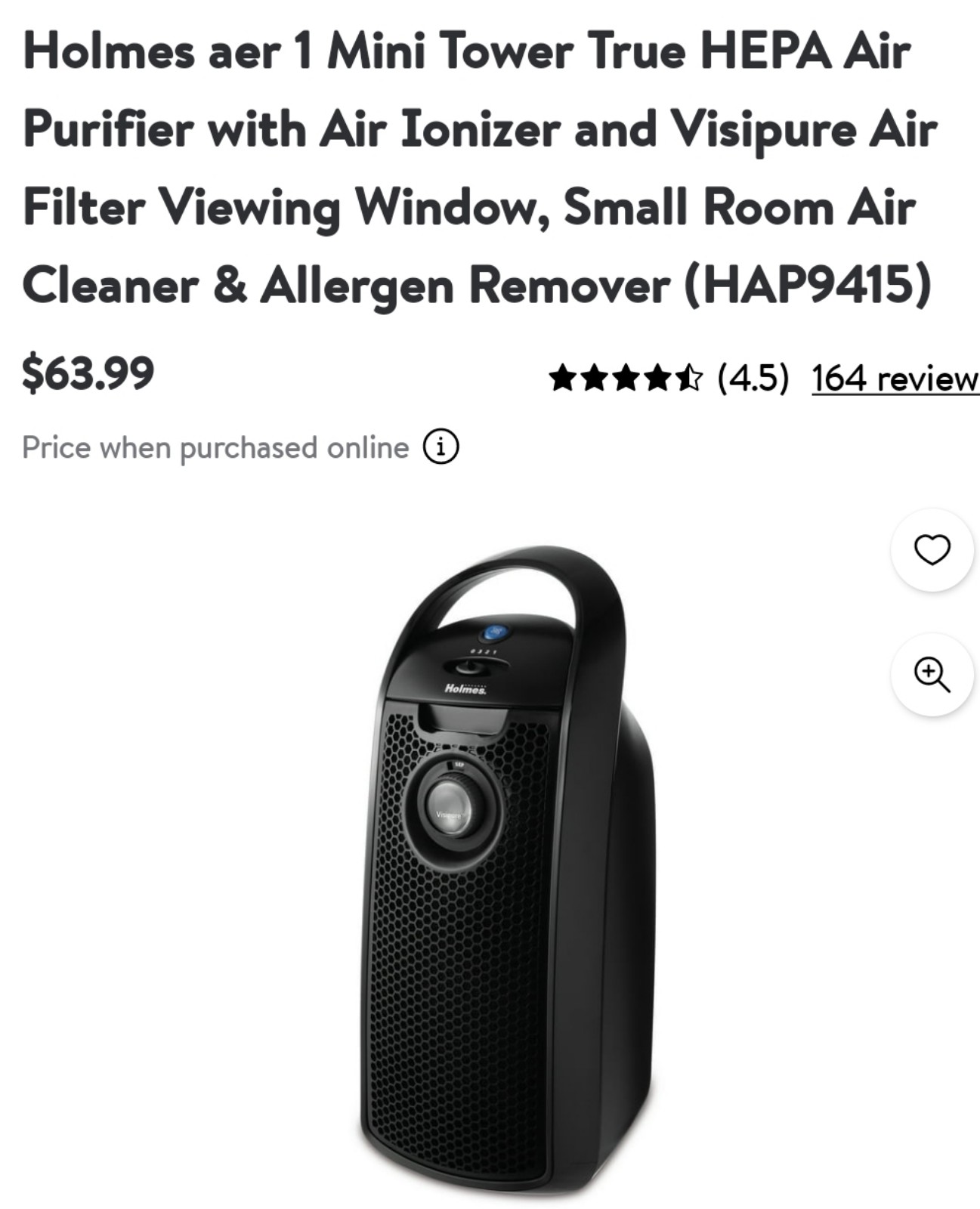 Holmes Aer1 Air Purifier Tower