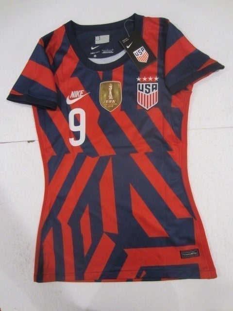 Lindsey Horan #9 USA USWNT 4 Star Blue & Red Away Womens Soccer Jersey 2021-2022