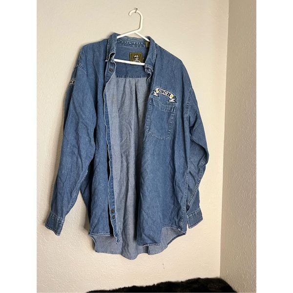 Cinch Shirt Mens XL Blue Button Up Denim Jean Long Sleeve Western Cowboy