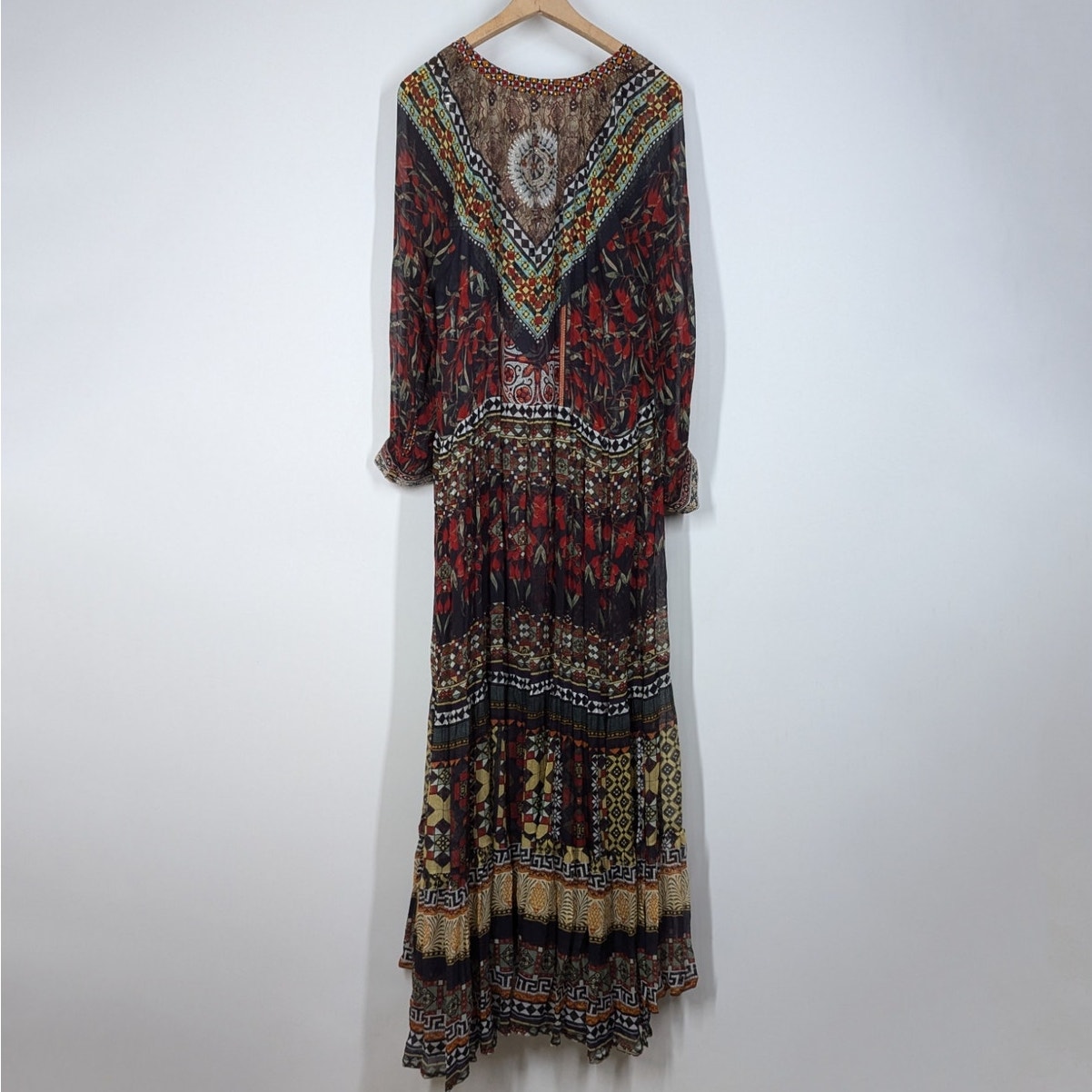 Camilla Long Gathered Panel Maxi Dress Paved In Paisley Size XS Preowned